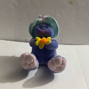 Genich Int’l Small Blue Stuffed Bunny Rabbit with Yellow Flower